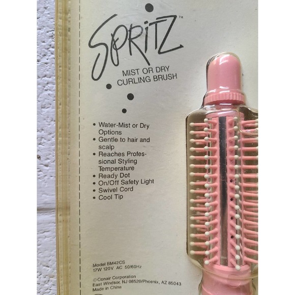 Vintage Conair Spritz Mist or Dry Curling Brush BM42CS NEW SEALED NOS - Picture 4 of 5